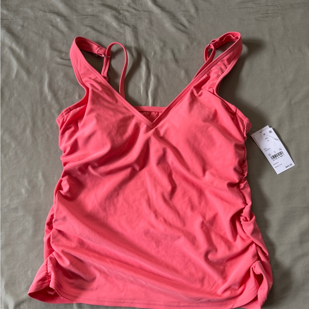Lands' End Coral Tankini Top size 10 - Picture 2 of 6